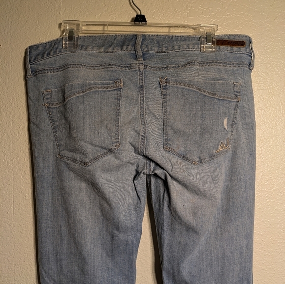 Express Light Blue Distressed Women's Jeans barely boot low rise size 12r - Picture 9 of 12